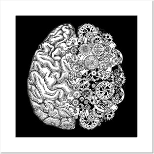 Brain human anatomy,gear, mental Posters and Art